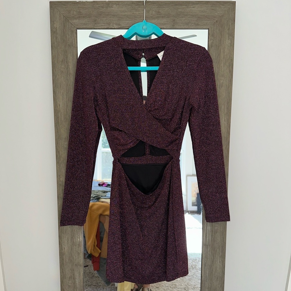 The Room Deep Purple Long Sleeve Dress